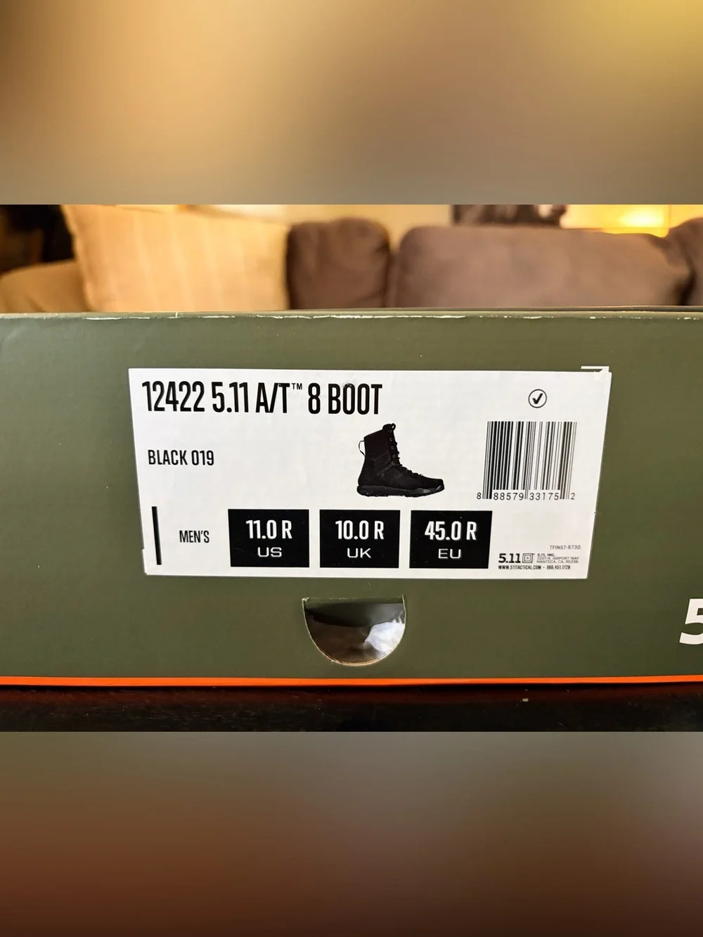 5.11 Tactical Men's Black Lace-Up Side-Zip Duty Boot